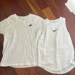 2 white girls Nike tops